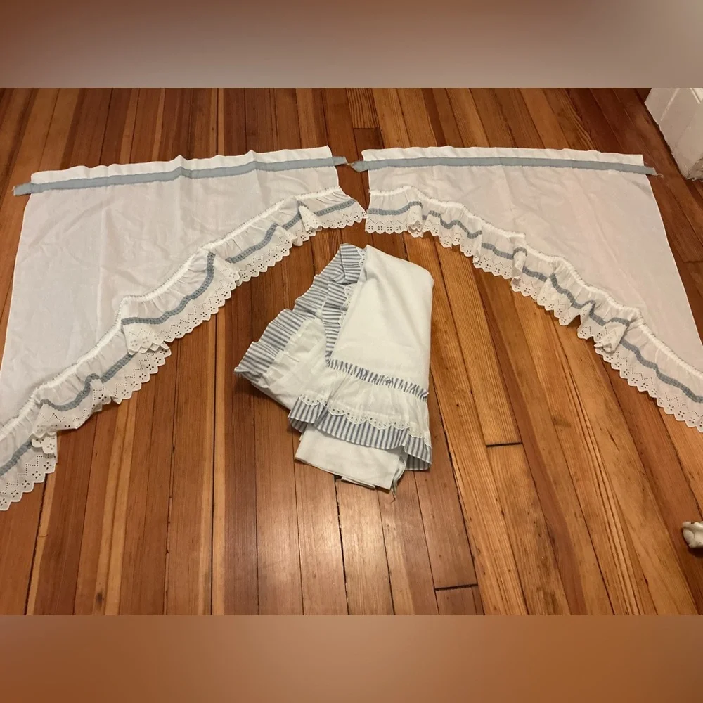 Vintage Shabby Chic Ruffled Curtains